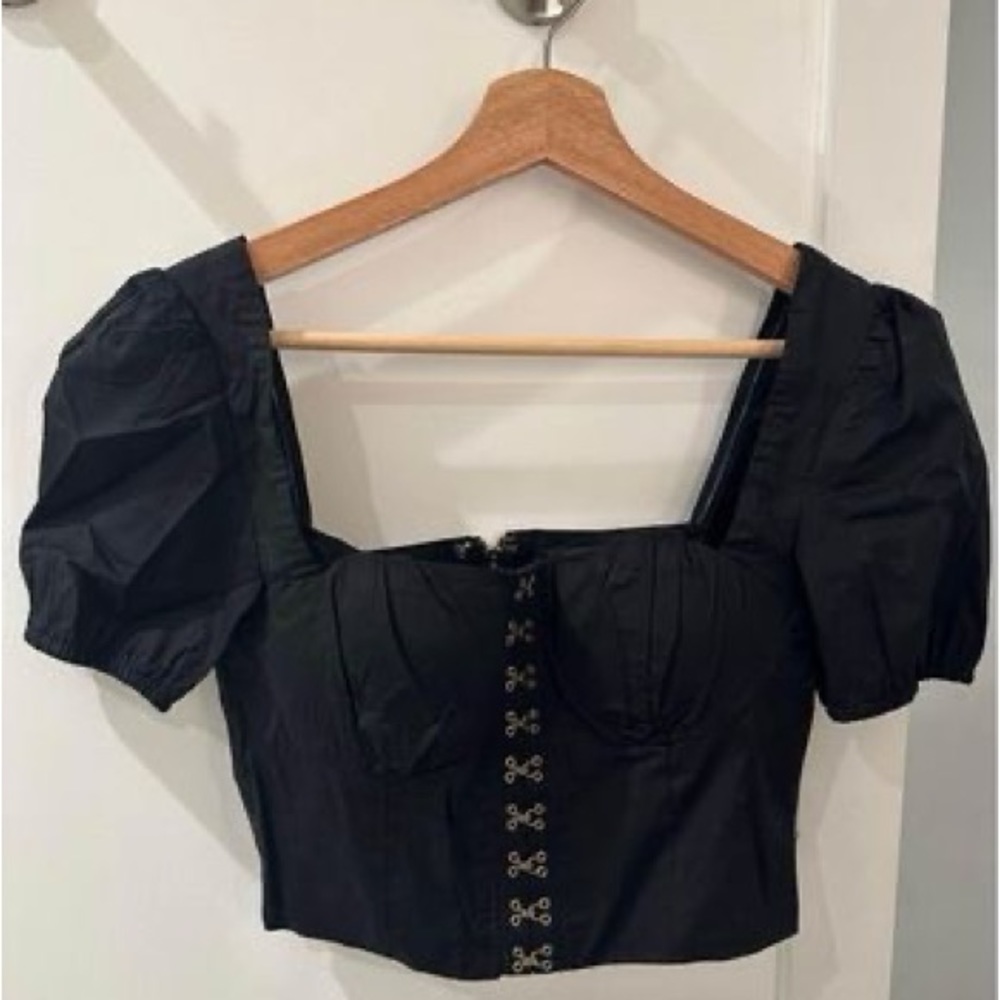 White fox corset crop top - size small